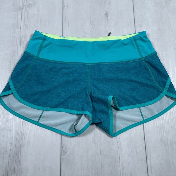 Lululemon Speed Up Shorts Womens 4 Blue Lined Performance Gym Running - Picture 1 of 9